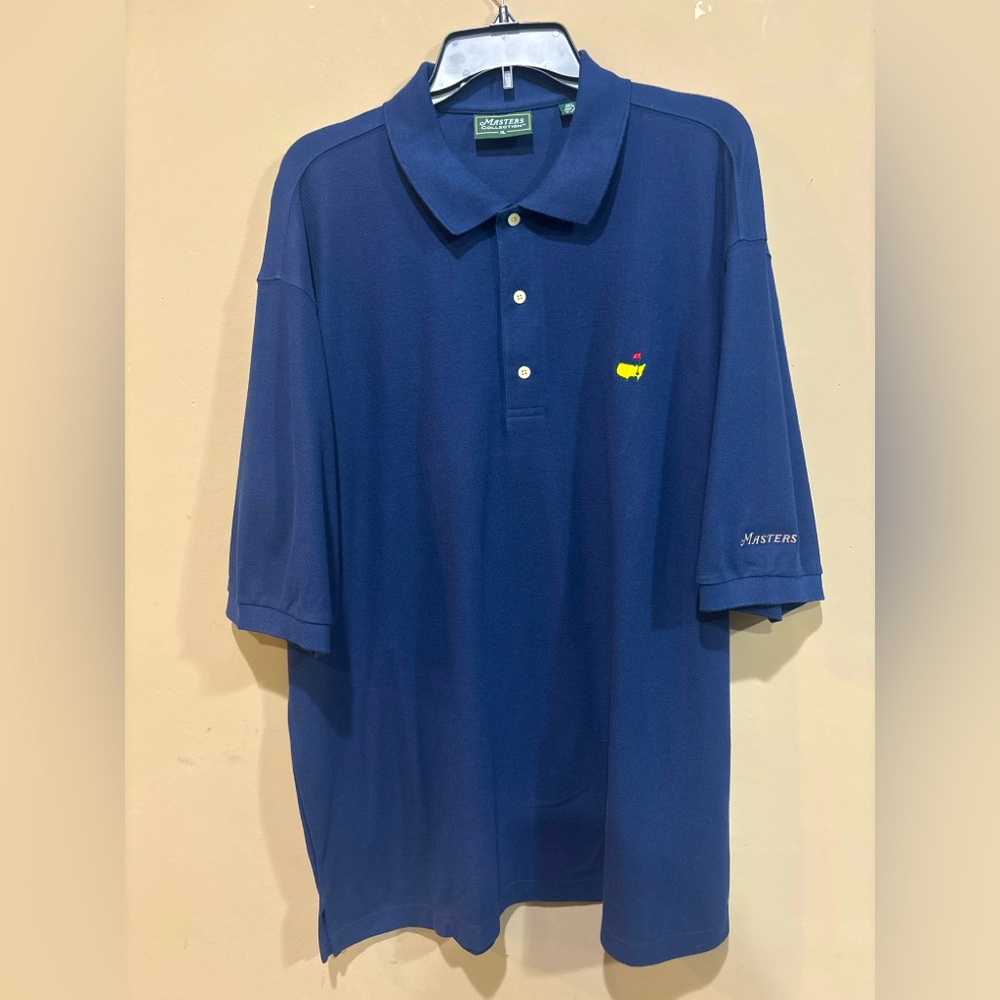 Vtg Masters Collection Polo Shirt Men’s XL Navy Blue 100% Cotton Hong Kong